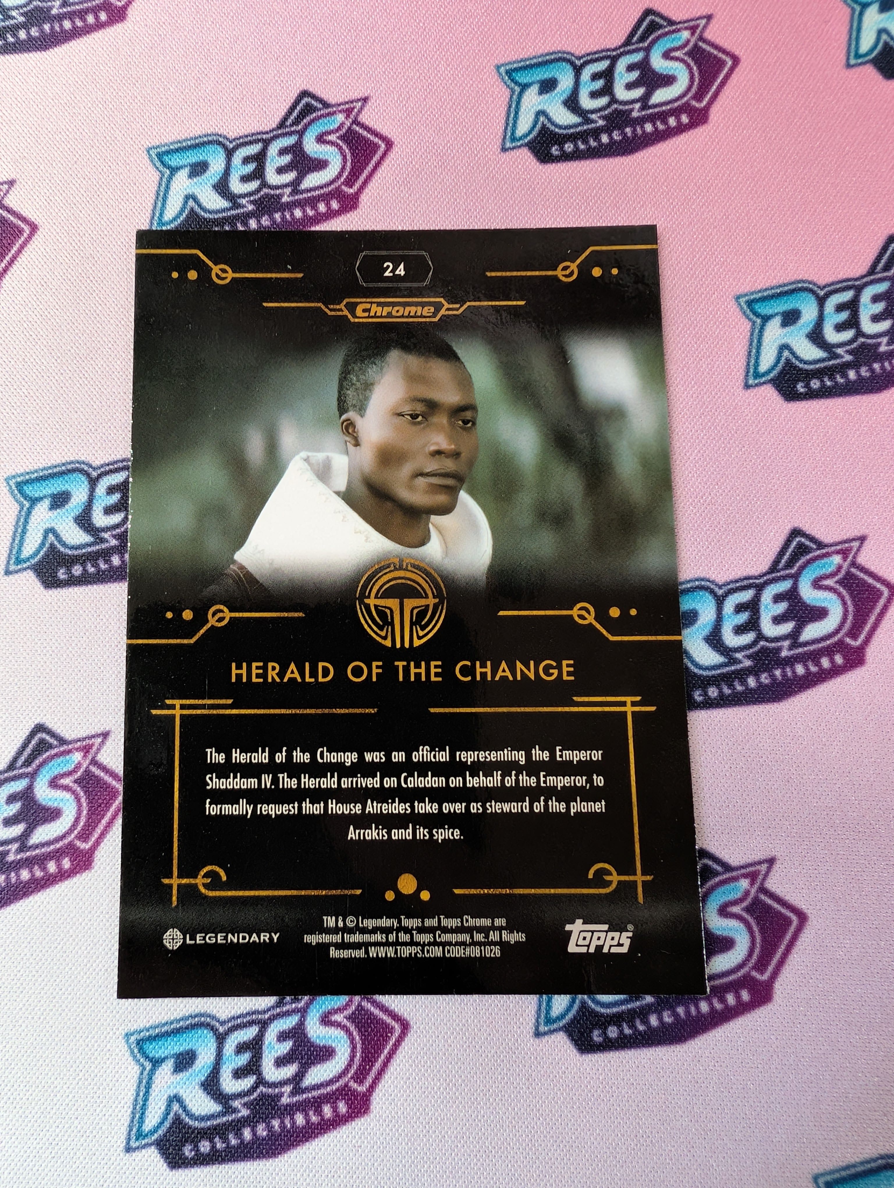 Herald of the Change, No. 24, #144/225, 2024 Topps Chrome Dune Blue Wave Refractor