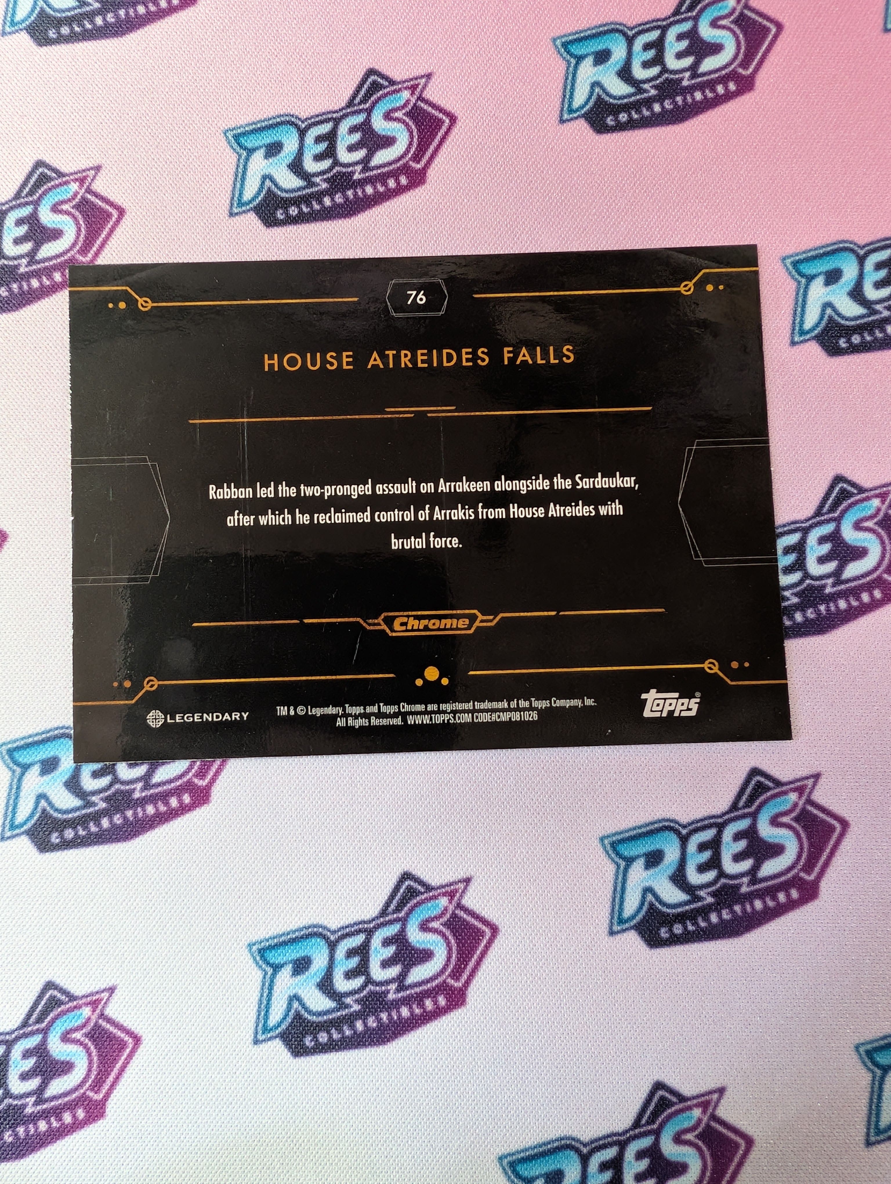 House Atreides Falls, No. 76, #099/299, 2024 Topps Chrome Dune Numbered Refractor