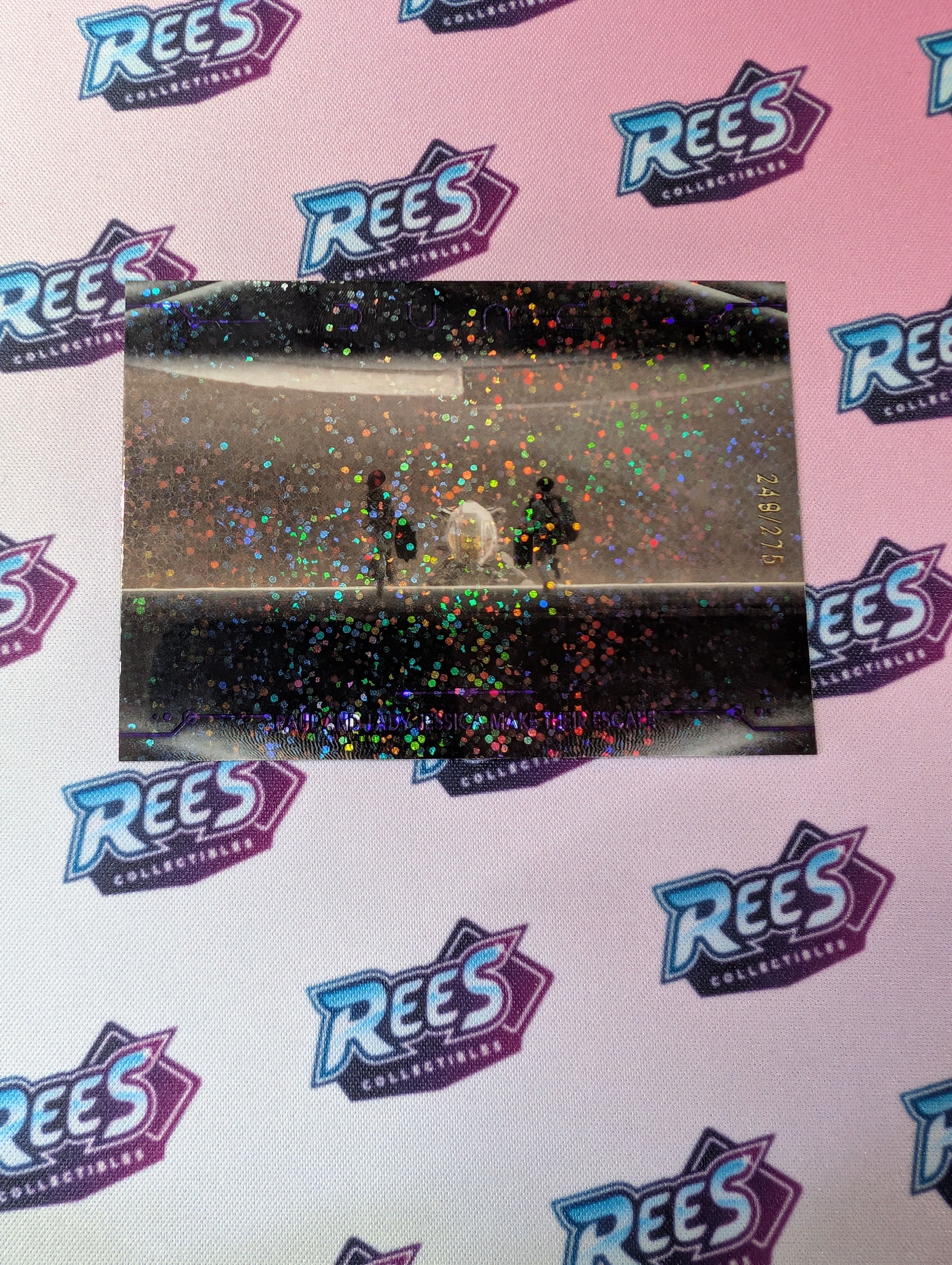 Paul and Lady Jessica Make Their Escape, No. 74, #249/275, 2024 Topps Chrome Dune Numbered Refractor