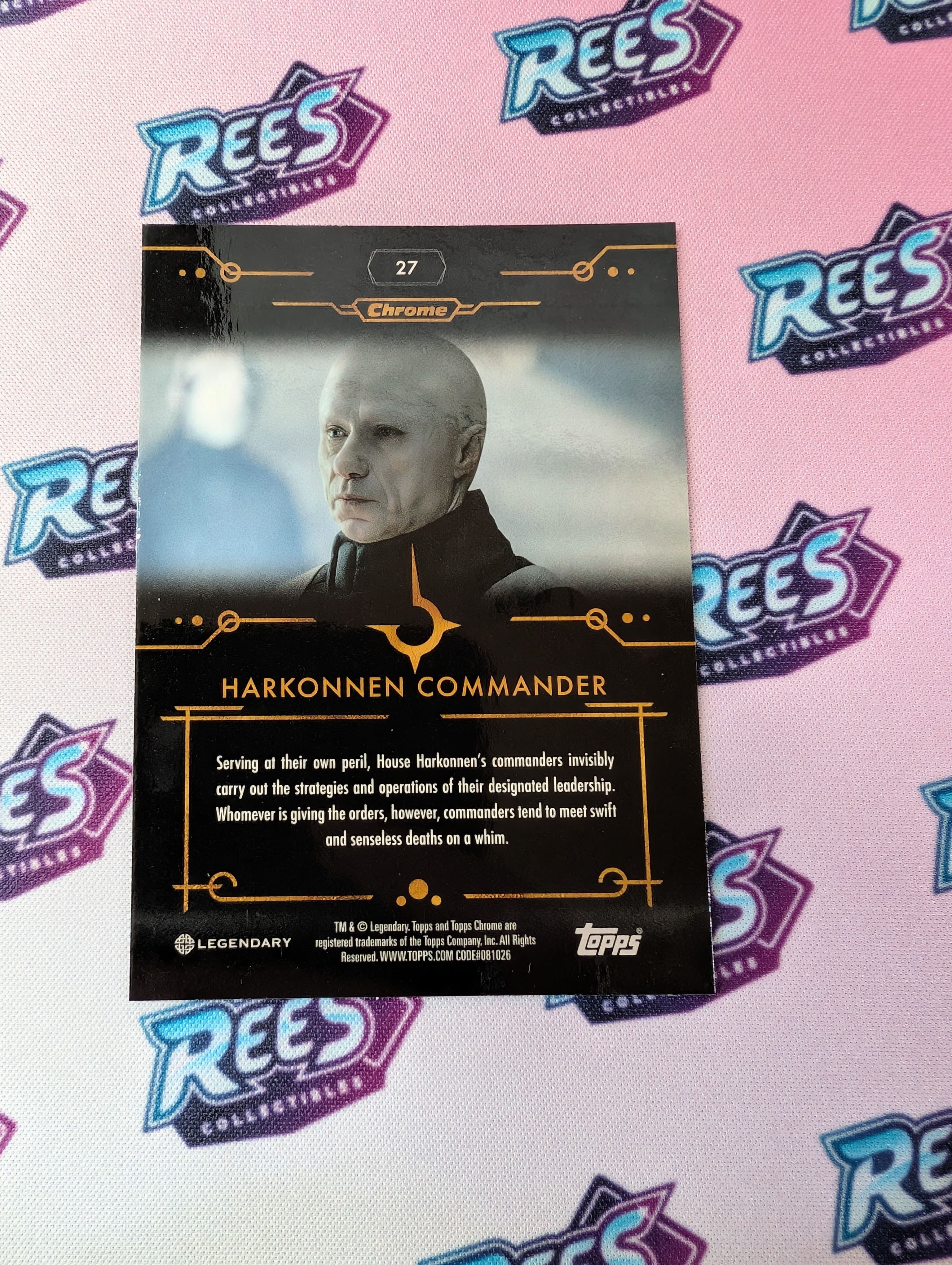 Harkonnen Commander, No. 27, #263/275, 2024 Topps Chrome Dune Purple Refractor