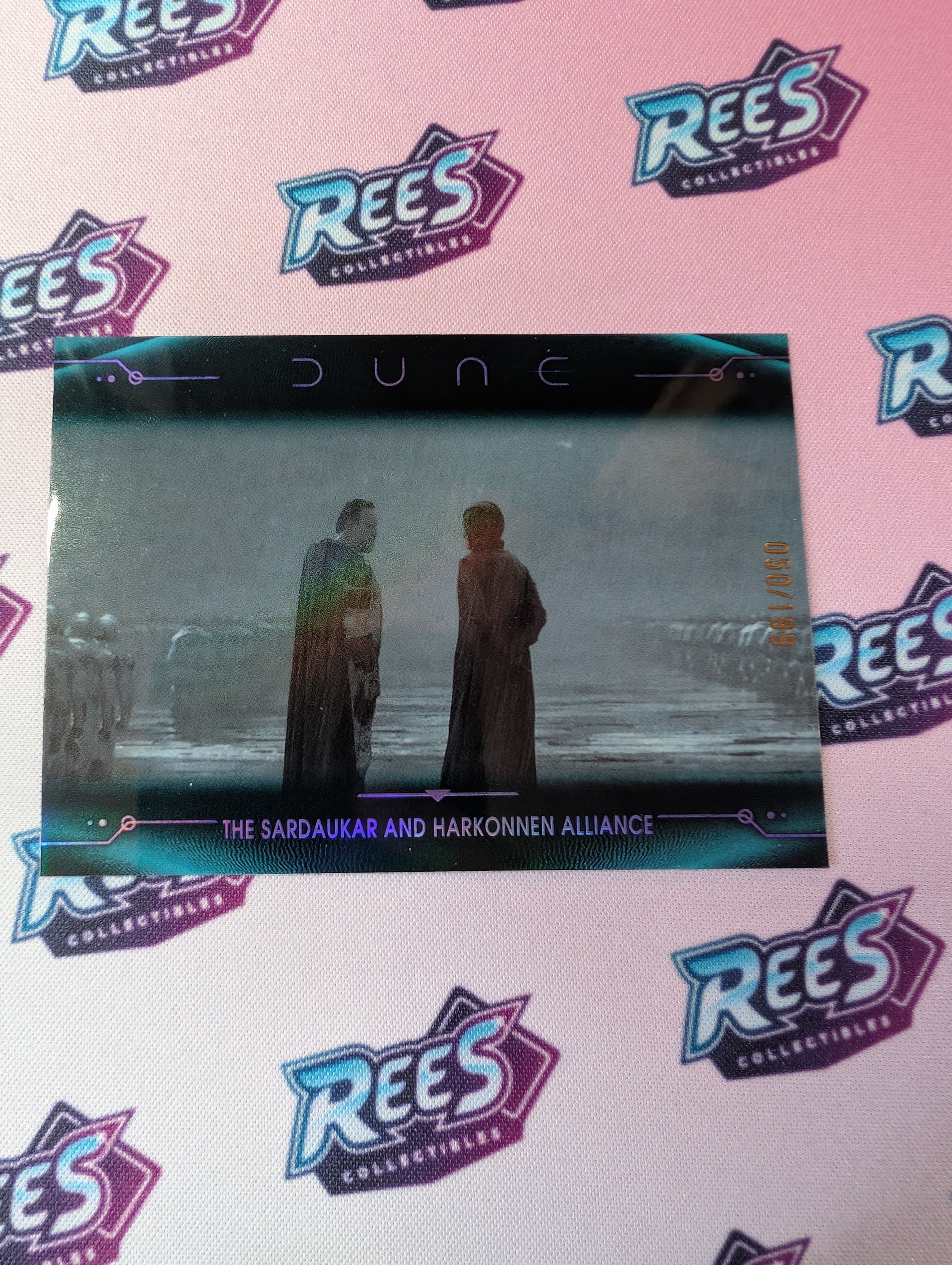 The Sardaukar and Harkonnen Alliance, No. 59, #050/199, 2024 Topps Chrome Dune Purple Refractor