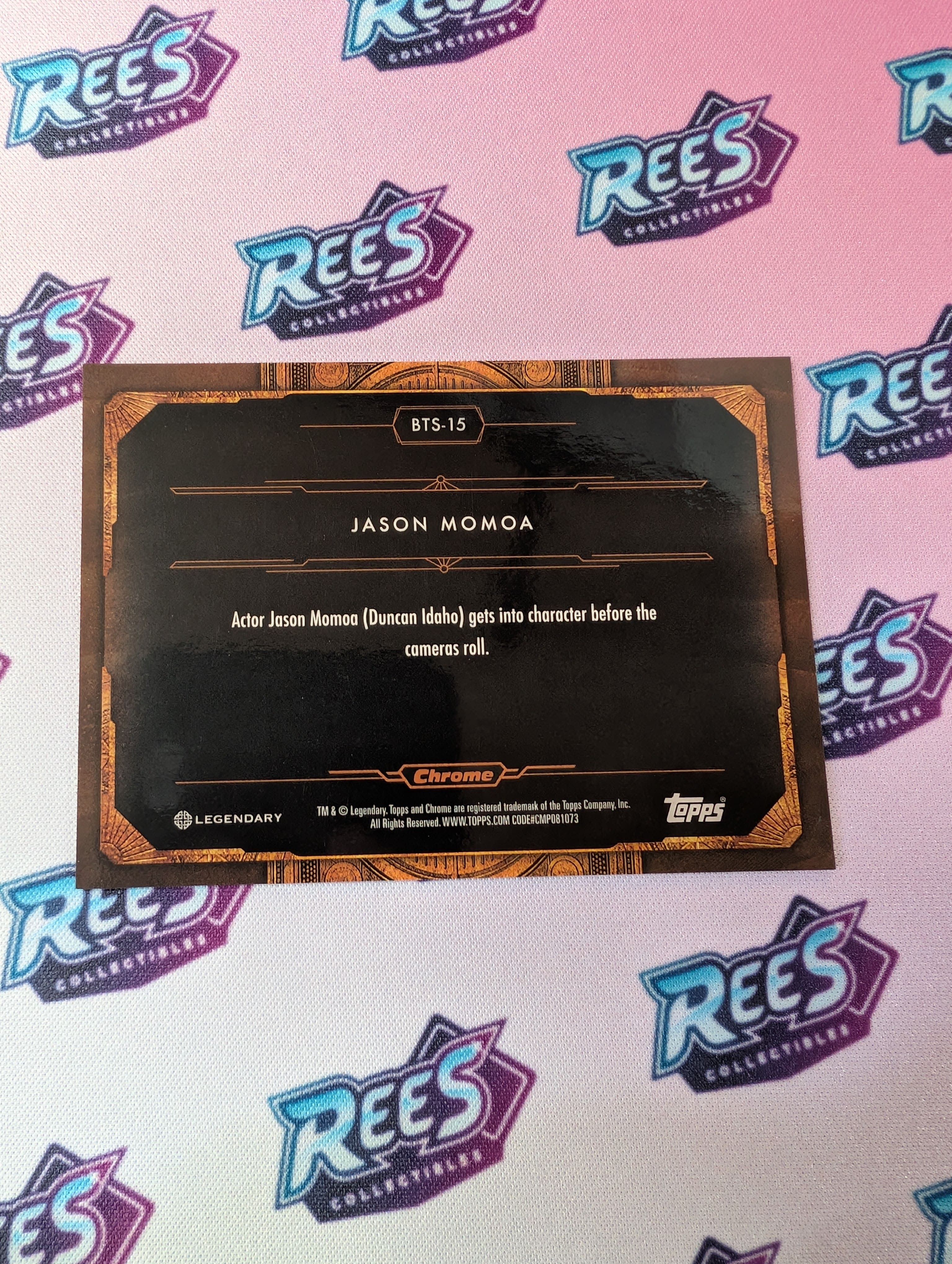 Jason Momoa Behind the Scenes, BTS-15, #38/50, 2024 Topps Chrome Dune Gold Refractor MS2