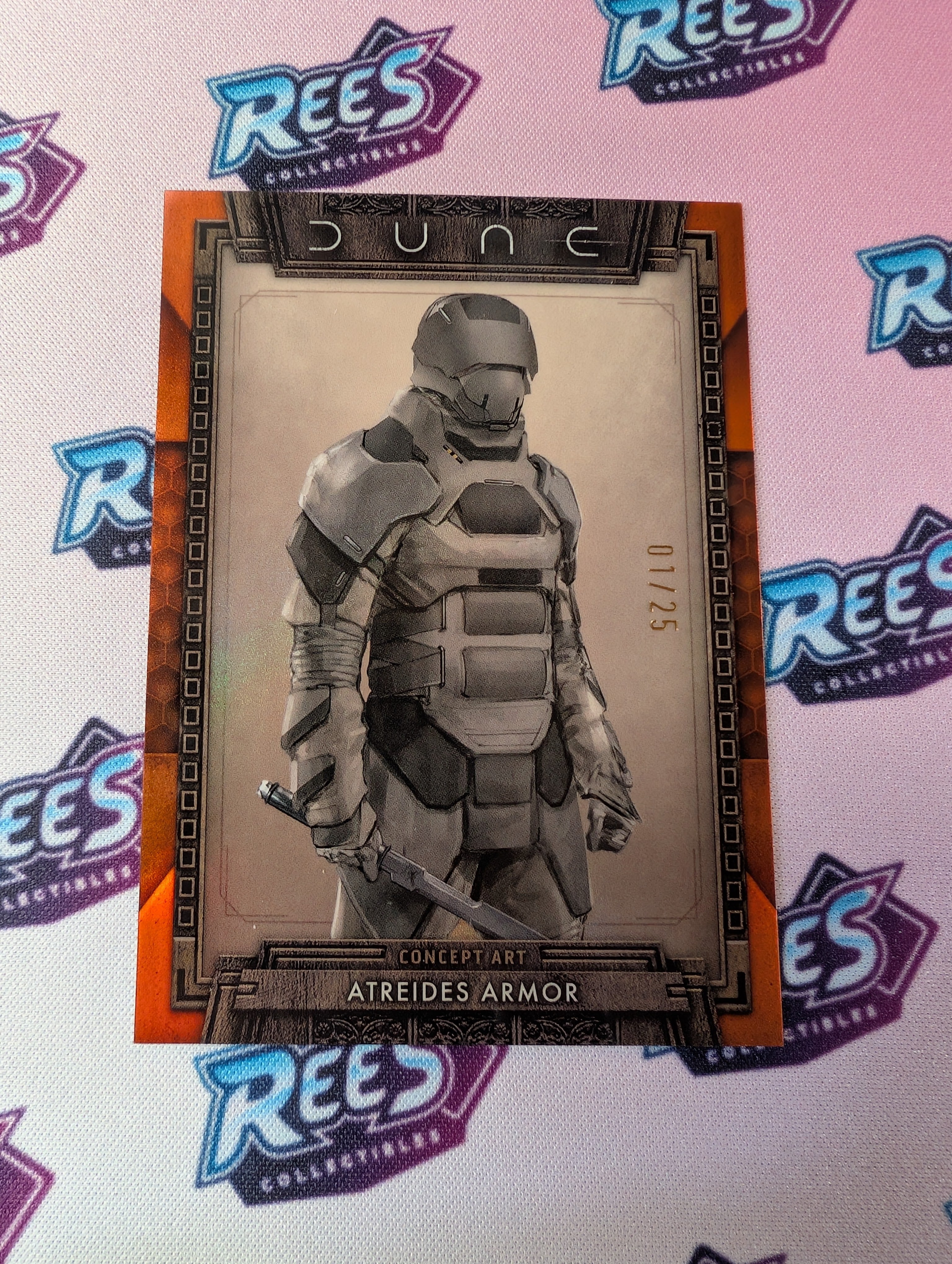 Concept Art of Dune Atreides Armor, AOD-6, #1/25, 2024 Topps Chrome Dune Bookend Refractor
