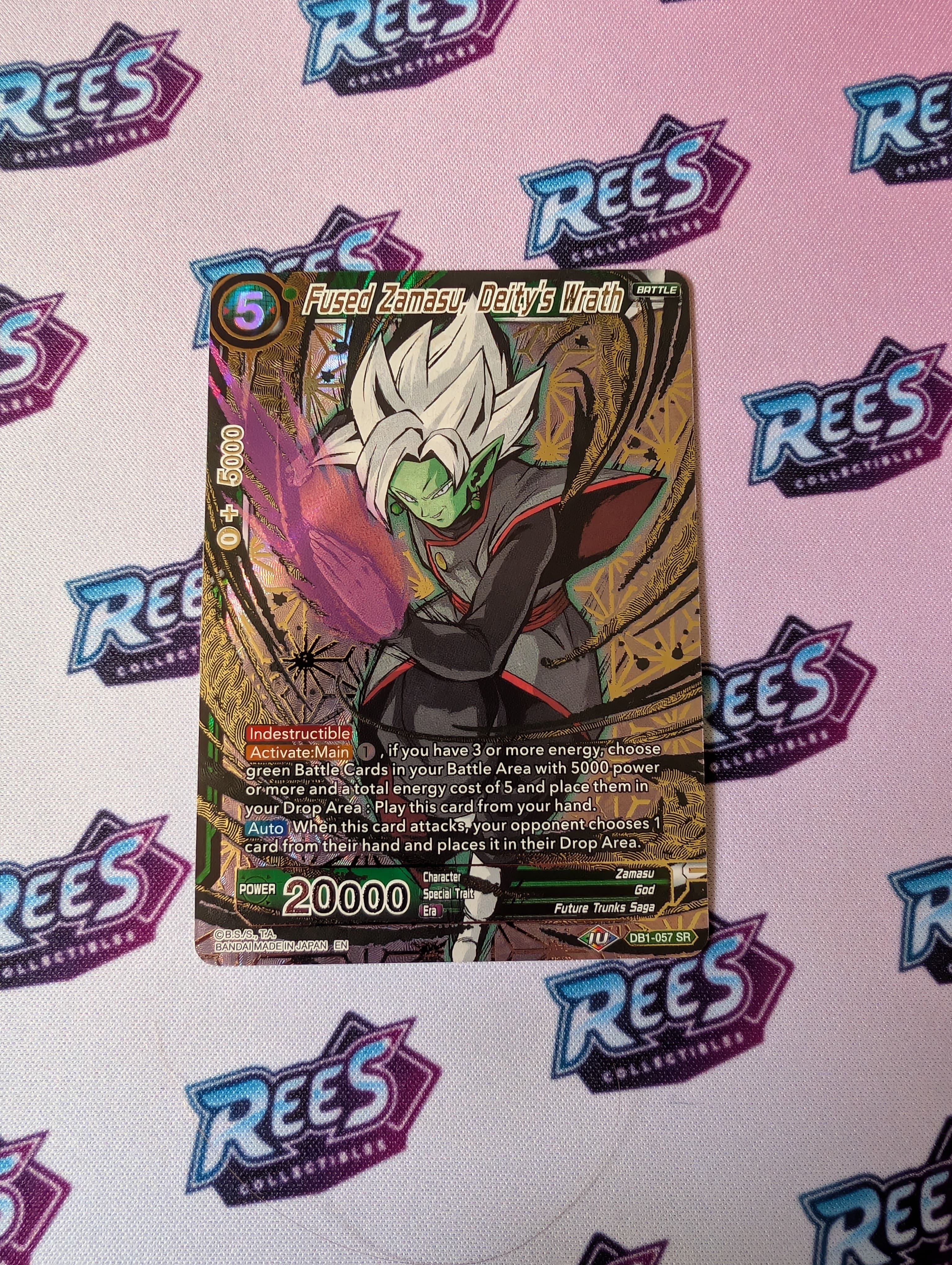 Fused Zamasu, Deity's Wrath, DB1-057, Super Rare (SR) Alt Art, Dragon Ball Super Card Game