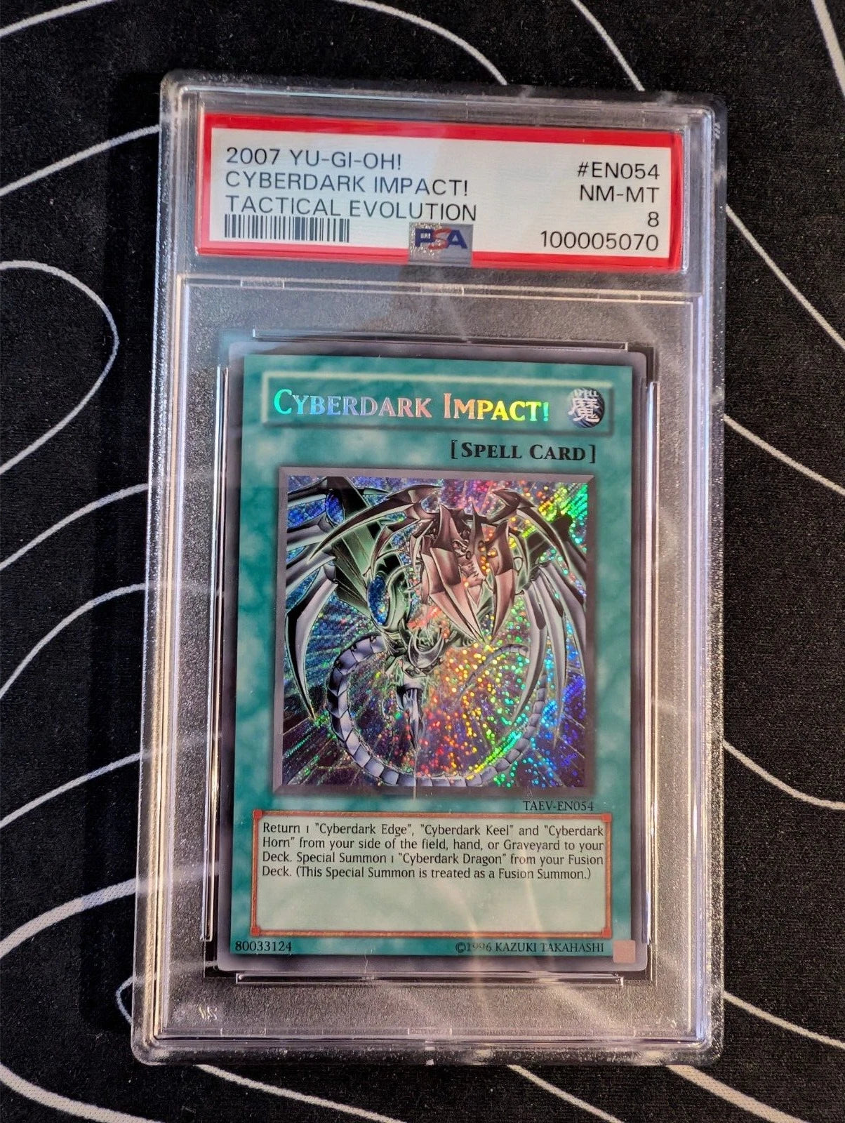 PSA 8 Cyberdark Impact!, TAEV-EN054, Secret Rare Tactical Evolution, Yu-Gi-Oh! TCG English