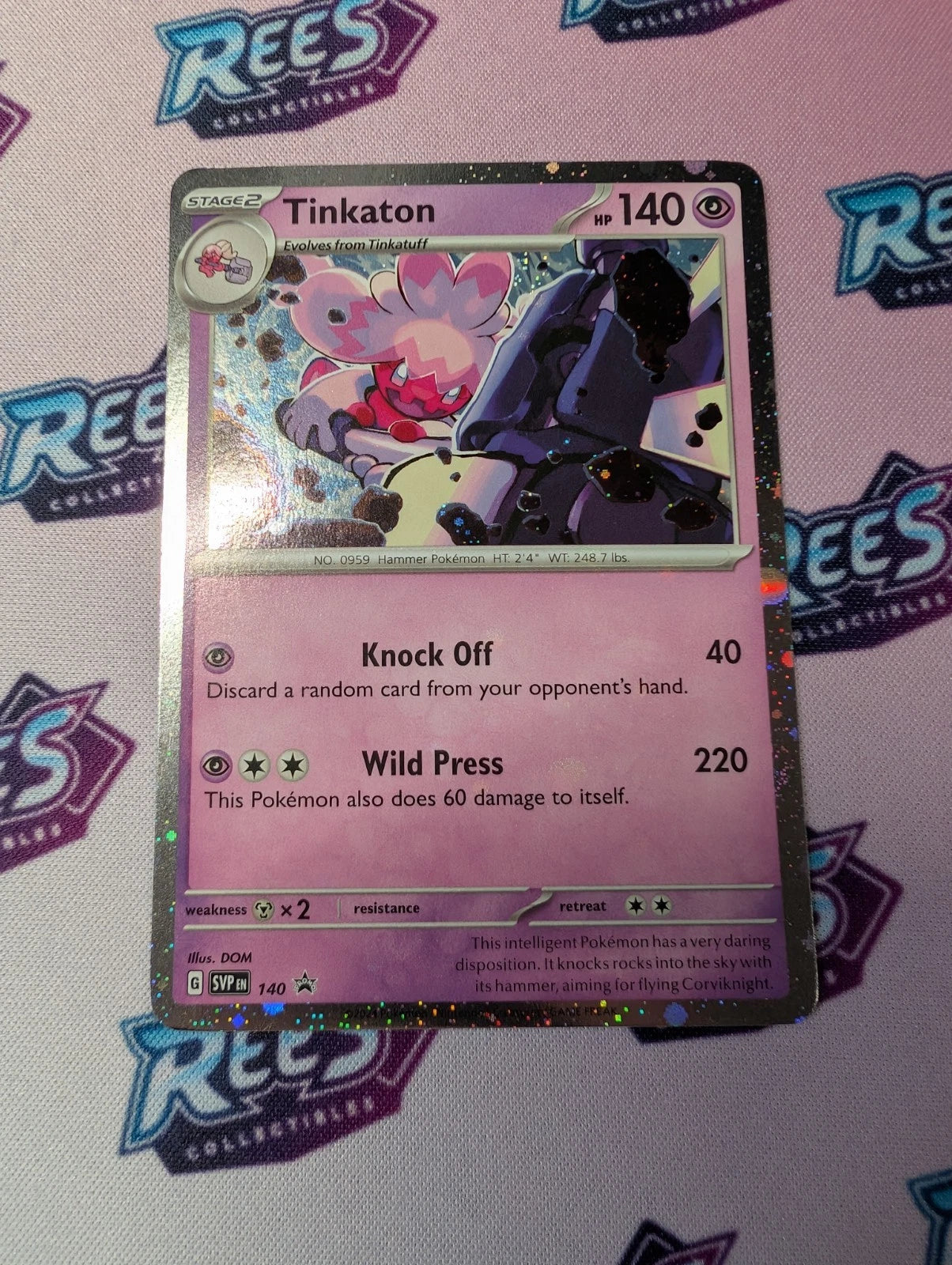 Tinkaton, SVP 140, Cosmo Holo Promo, Pokemon TCG