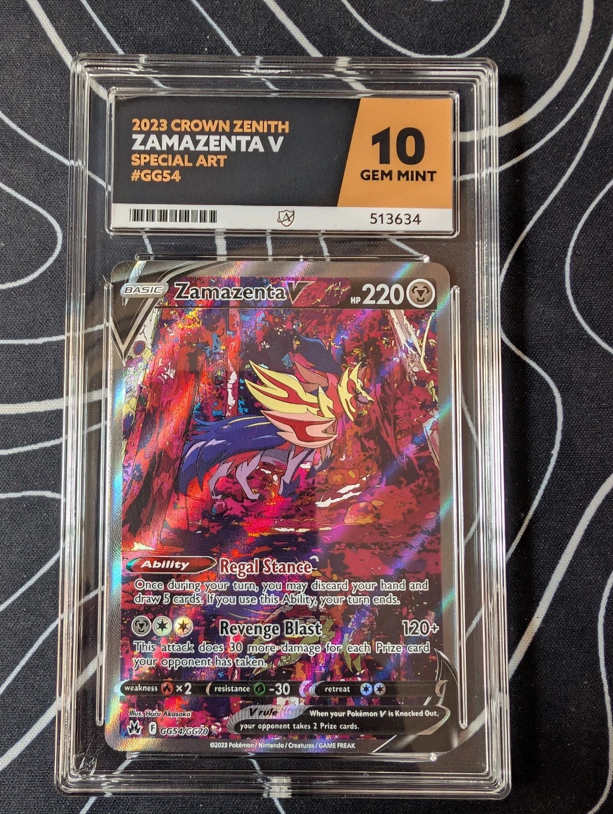ACE 10 Zamazenta V, GG54/GG70, Galarian Gallery Crown Zenith, Pokemon TCG English