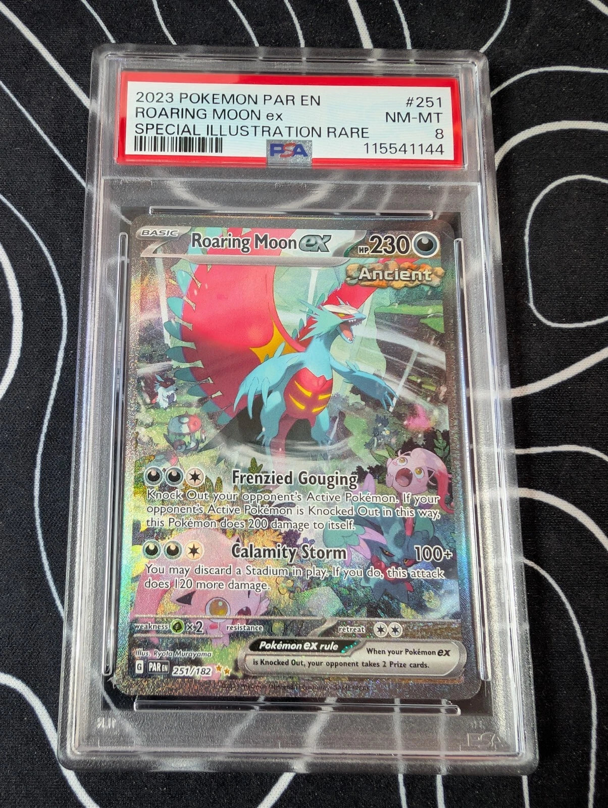 PSA 8 Roaring Moon ex, 251/182, Special Illustration Rare Paradox Rift, Pokemon TCG English