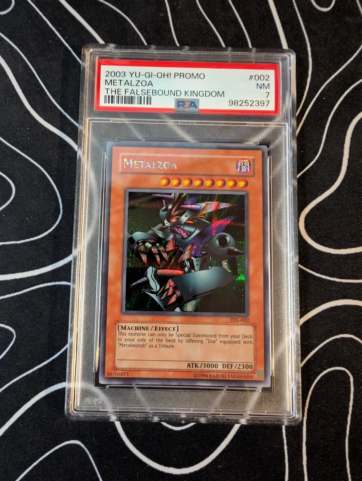 PSA 7 Metalzoa, TFK-002, Prismatic Secret Rare The Falsebound Kingdom, Yu-Gi-Oh! TCG English
