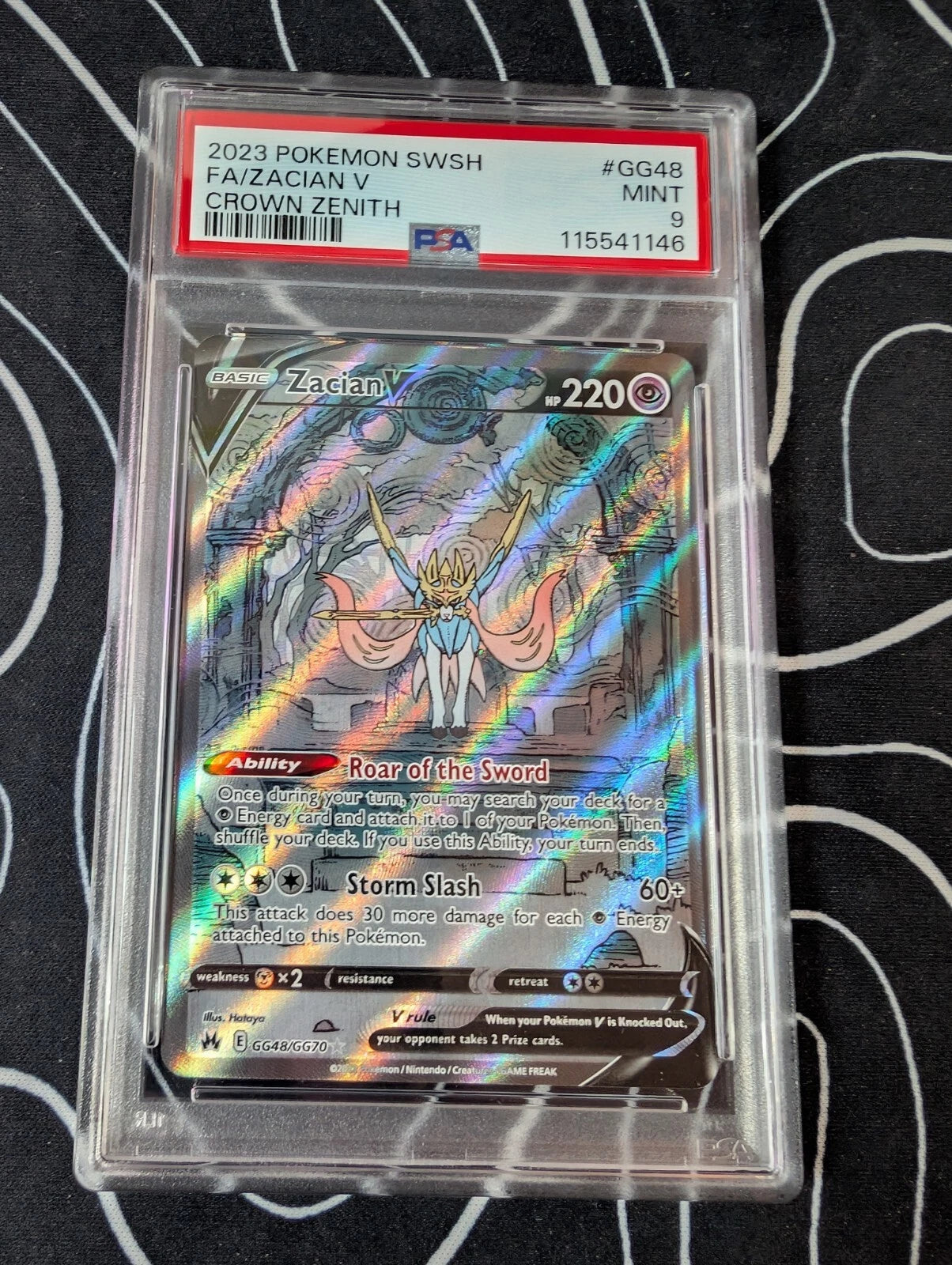 PSA 9 Zacian V, GG48/GG70, Galarian Gallery Crown Zenith, Pokemon TCG English