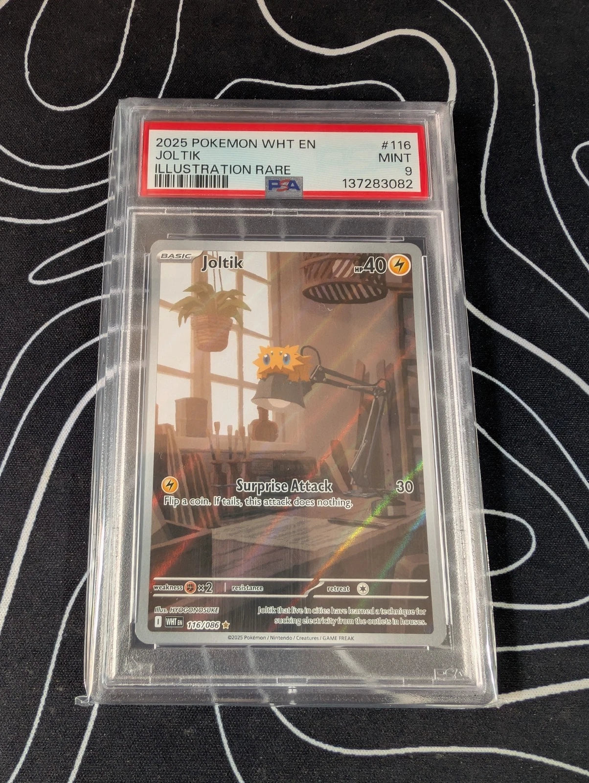 PSA 9 Joltik, 116/086, Illustration Rare White Flare, Pokemon TCG