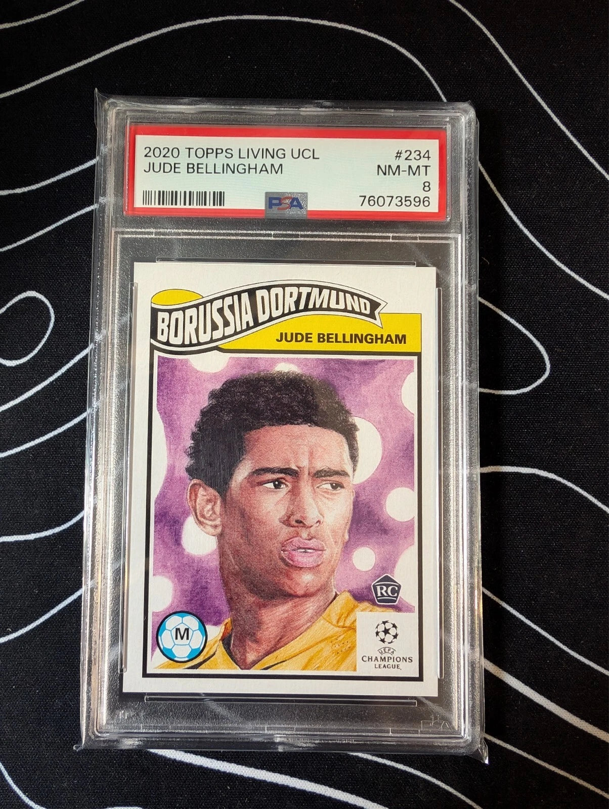 PSA 8 Jude Bellingham, #388, Rookie Card Topps Living Set UCL, Topps Football