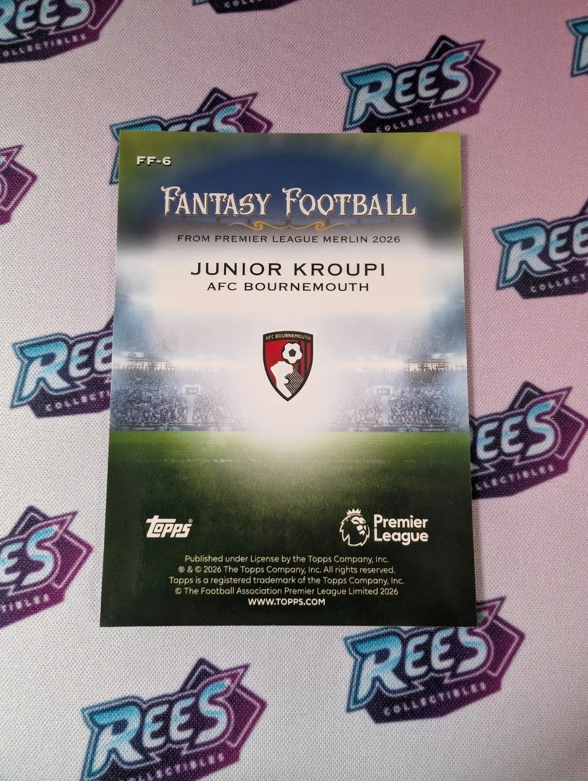 Junior Kroupi, FF-6, Fantasy Football Insert, 2025-26 Topps Merlin Premier League