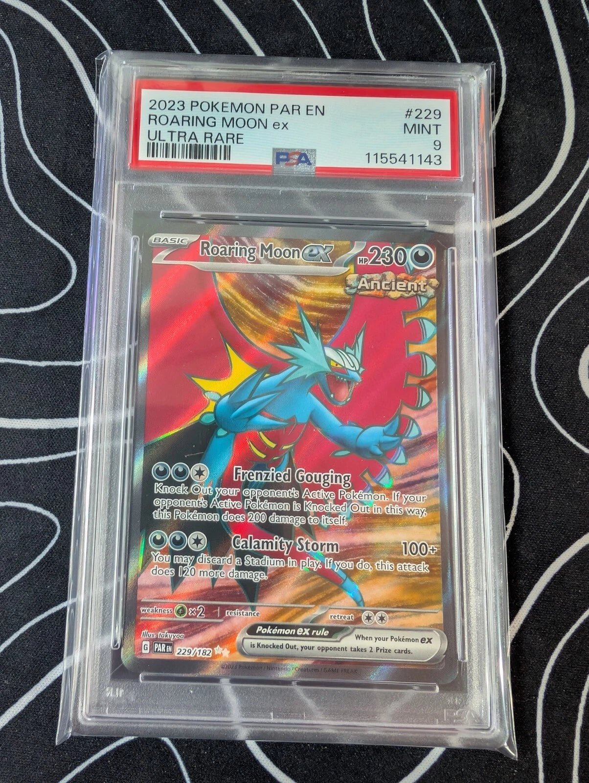 PSA 9 Roaring Moon ex, 229/182, Ultra Rare Paradox Rift, Pokemon TCG English