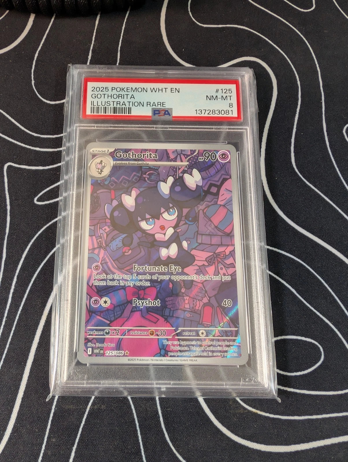 PSA 8 Gothorita, 125/086, Illustration Rare White Flare, Pokemon TCG Japanese