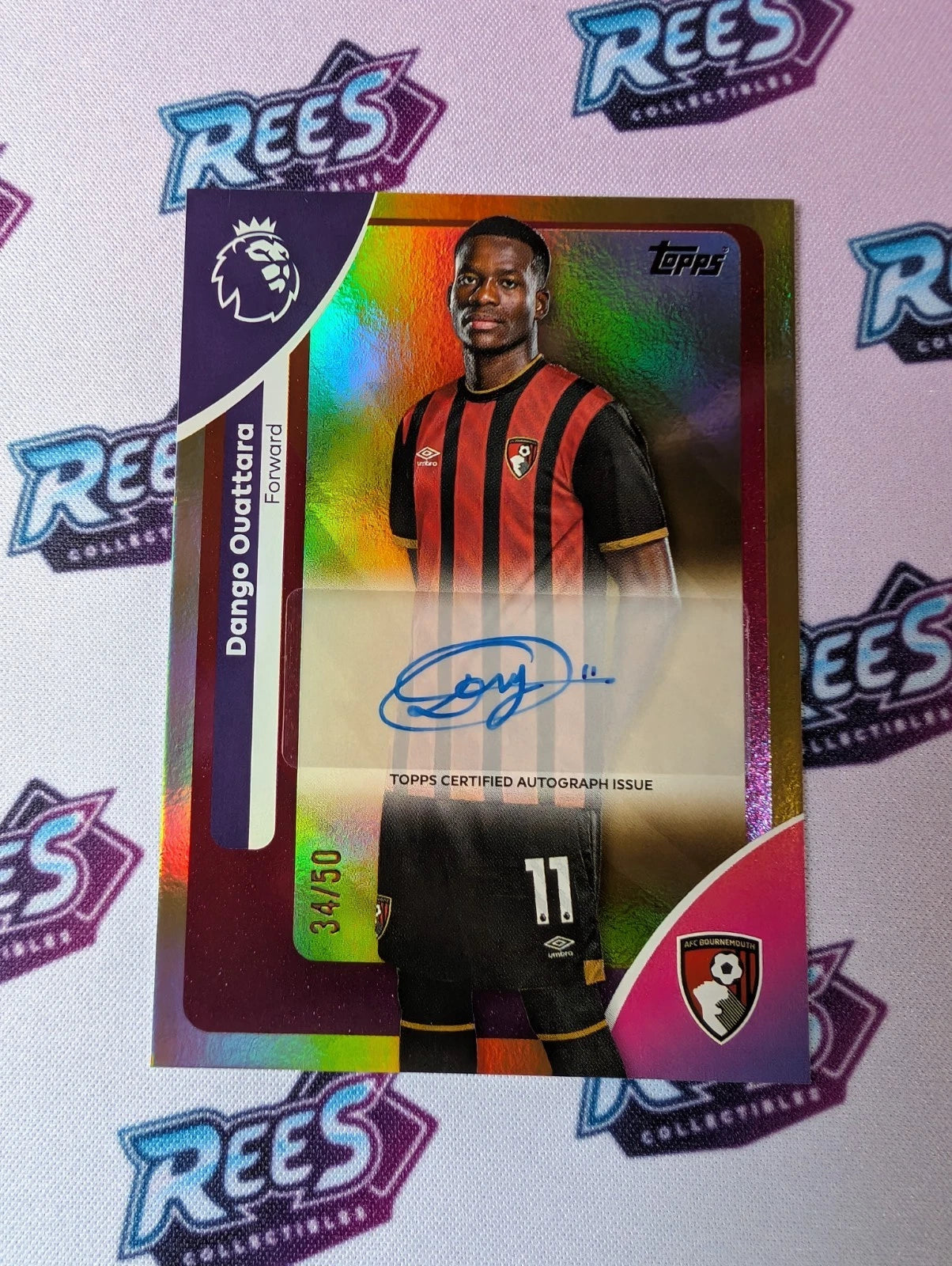 Dango Quattara - Numbered 34/50 Autograph Card - Topps Premier League 2026
