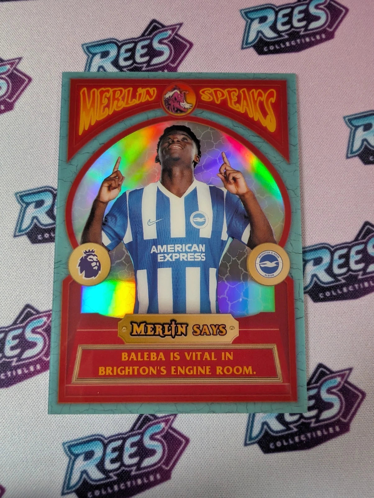 Carlos Baleba, MS-4, Merlin Speaks Insert, 2025-26 Topps Merlin Premier League
