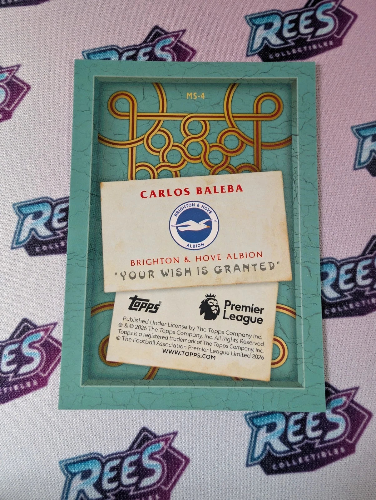 Carlos Baleba, MS-4, Merlin Speaks Insert, 2025-26 Topps Merlin Premier League